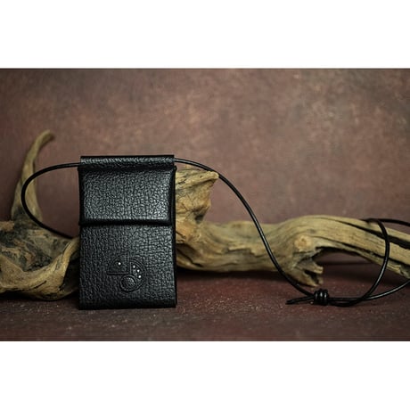 Leather Hang Neck Minimal Wallet / Reon Icon Design ( 88 Colors )