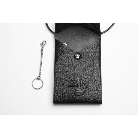 Leather Hang Neck Minimal Wallet / Reon Icon Design ( 88 Colors )