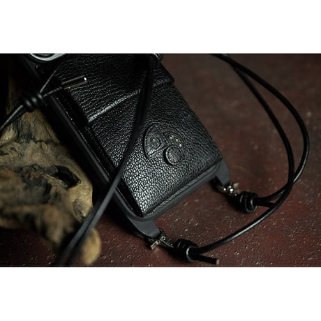 Leather Wallet function Shoulder Hook iPhone Case / Reon Icon Design ( 88 Colors )