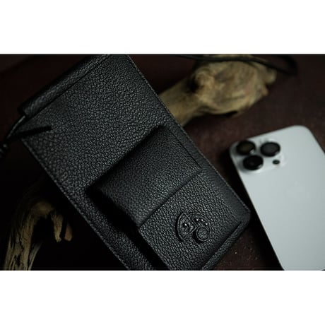 Leather Hanging Smartphone Wallet Pouch / Reon Icon Design ( 88 Colors )
