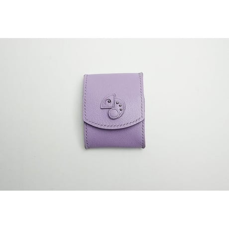 Leather Box Coin Case / Reon Icon Design ( Lavender )