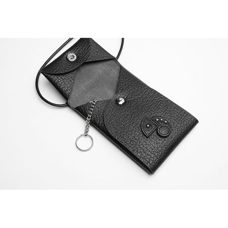 Leather Hang Neck Minimal Wallet / Reon Icon Design ( 88 Colors )