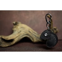 Leather Key Holder ( Small ) / Reon Icon Swarovski Eyes Design ( 88 Colors )