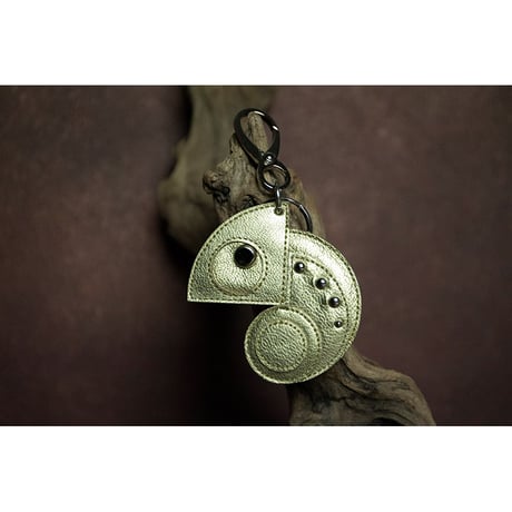 Leather Key Holder ( Medium ) / Reon Icon Design ( Gold )