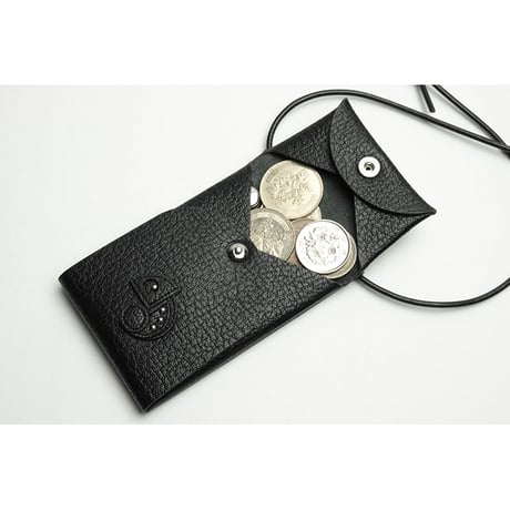 Leather Hang Neck Minimal Wallet / Reon Icon Design ( 88 Colors )