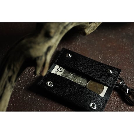Leather Nano Wallet ( Key Holder Type ) / Reon Icon Design ( 88 Colors )