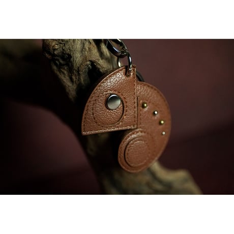 Leather Key Holder ( Small ) / Reon Icon 005 Design ( Brown )