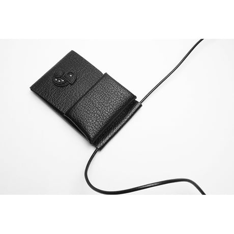 Leather Hang Neck Minimal Wallet / Reon Icon Design ( 88 Colors )