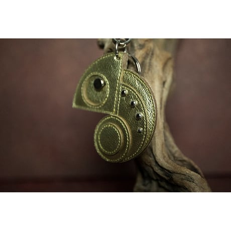 Leather Key Holder ( Medium ) / Reon Icon Design ( Gold )
