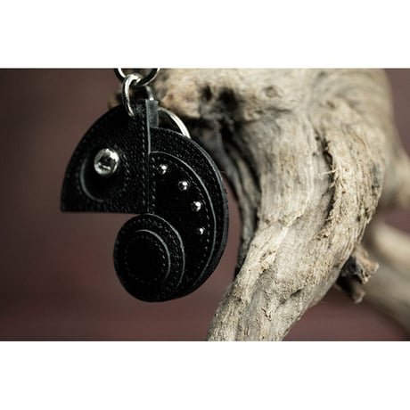 Leather Key Holder ( Small ) / Reon Icon Swarovski Eyes Design ( 88 Colors )