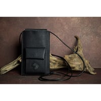 Leather Hanging Smartphone Wallet Pouch / Reon Icon Design ( 88 Colors )