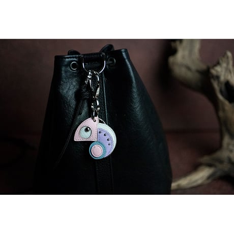 Leather Key Holder ( 2Small ) / Reon Icon Design  ( Combination Color )
