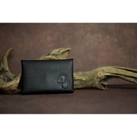 Leather Fold Card Holder / Reon Icon Design ( 88 Colors )