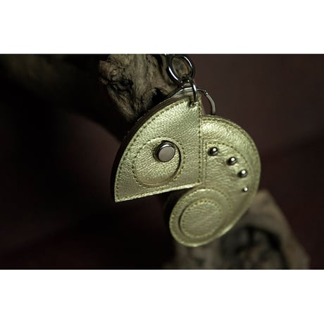 Leather Key Holder ( Medium ) / Reon Icon Design ( Gold )
