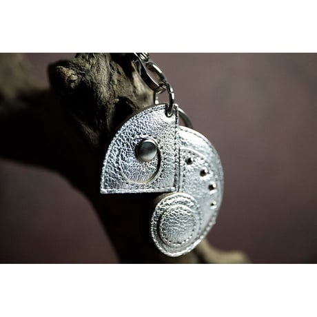 Leather Key Holder ( Small ) / Reon Icon Design ( Silver )