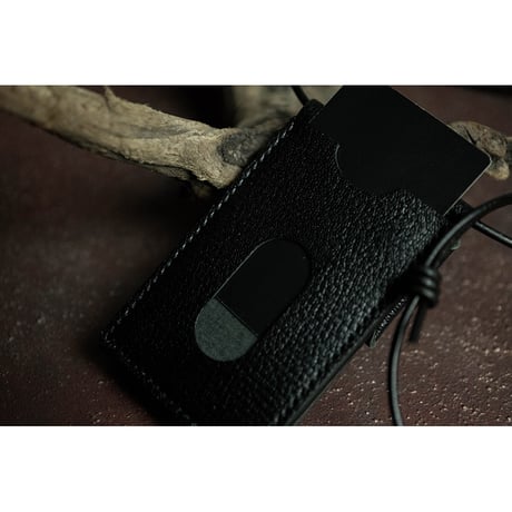 Leather Hang Neck Minimal Wallet / Reon Icon Design ( 88 Colors )