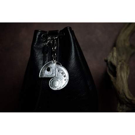 Leather Key Holder ( Small ) / Reon Icon Design ( Silver )