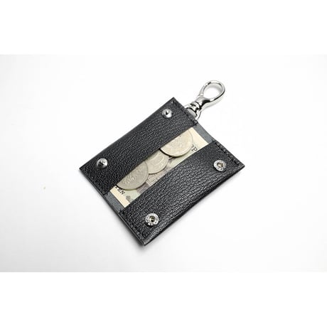 Leather Nano Wallet ( Key Holder Type ) / Reon Icon Design ( 88 Colors )