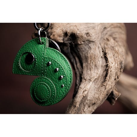 Leather Key Holder ( Small ) / Reon Icon Design ( Green )