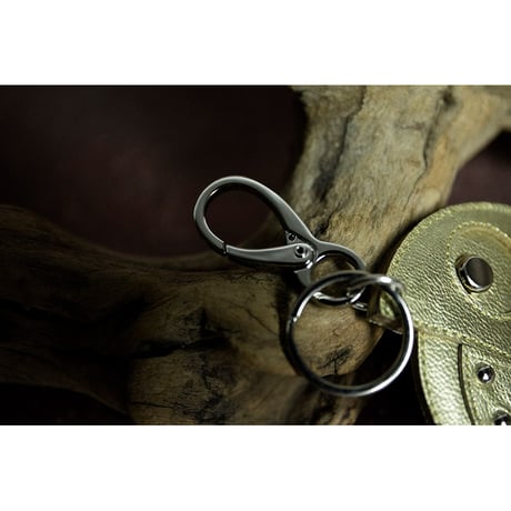 Leather Key Holder ( Medium ) / Reon Icon Design ( Gold )