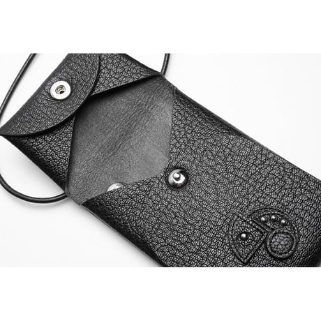 Leather Hang Neck Minimal Wallet / Reon Icon Design ( 88 Colors )