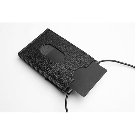 Leather Hang Neck Minimal Wallet / Reon Icon Design ( 88 Colors )