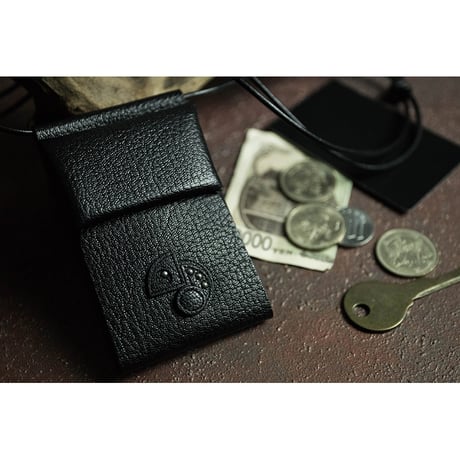 Leather Hang Neck Minimal Wallet / Reon Icon Design ( 88 Colors )