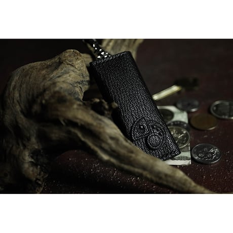 Leather Nano Wallet ( Key Holder Type ) / Reon Icon Design ( 88 Colors )