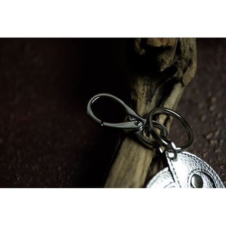Leather Key Holder ( Small ) / Reon Icon Design ( Silver )