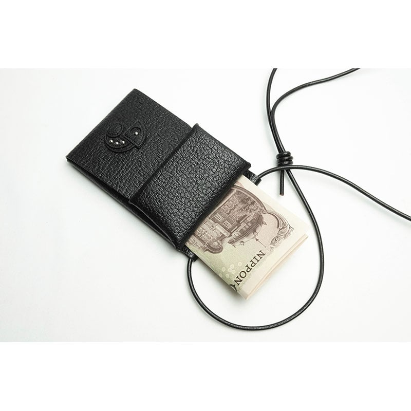 Leather Hang Neck Minimal Wallet / Reon Icon De