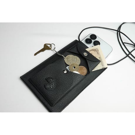 Leather Hanging Smartphone Wallet Pouch / Reon Icon Design ( 88 Colors )