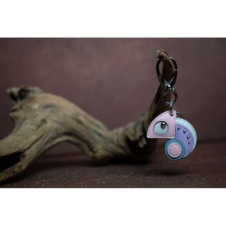 Leather Key Holder ( 2Small ) / Reon Icon Design  ( Combination Color )