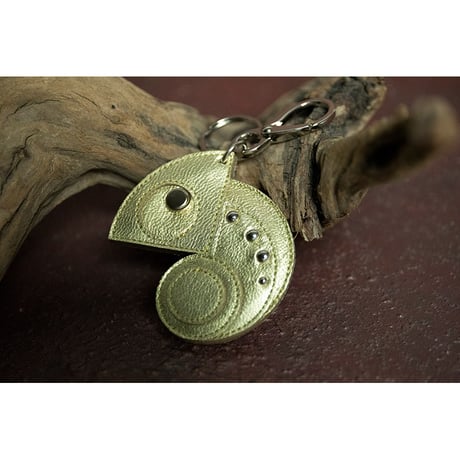 Leather Key Holder ( Medium ) / Reon Icon Design ( Gold )