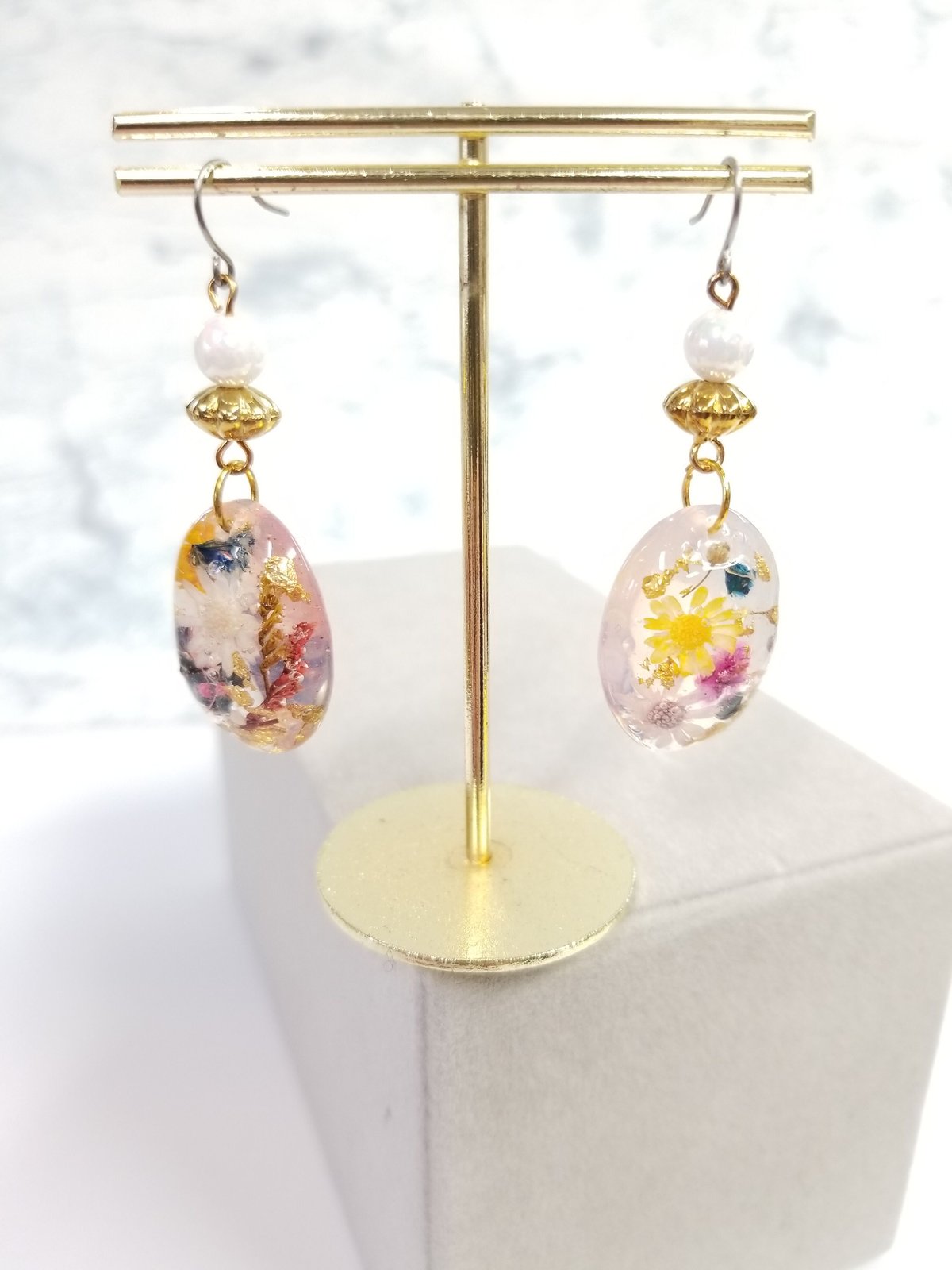 やの　ガラス　レジン　フックピアス 0_1c8c3e39bb607dfb61a62fbae41b