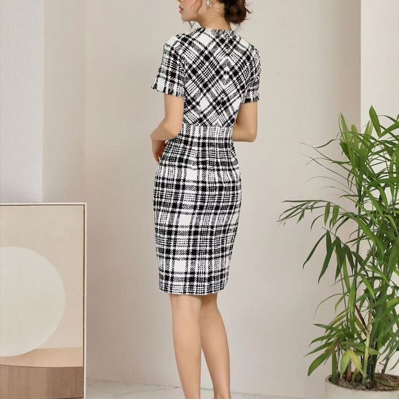 Leilian ピンク系チェック 半袖ワンピース Leilian ピンク系チェック 半袖ワンピース ピンク系 レディース