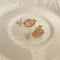 Câline Paris Vintage ピンクゼブラピアス