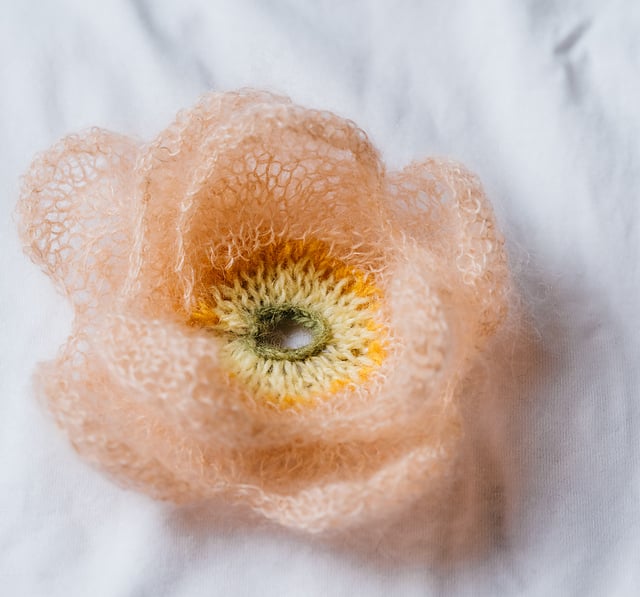 PDFパターン】イタリアンポピー（棒針で編む花の図鑑より） by Midori