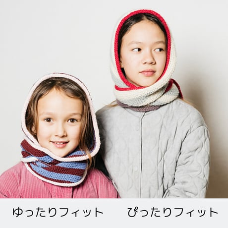 【PDFパターン】Variations on Hood ガーター編みのフードマフラー by Midori Hirose