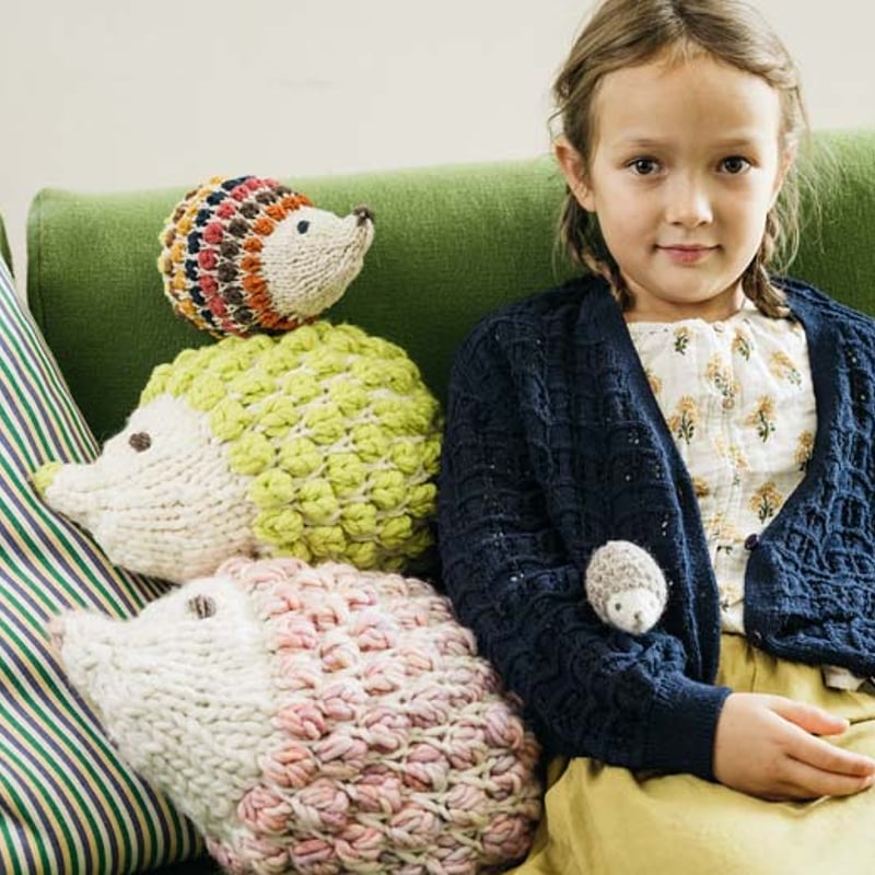 PDFパターン】Scrap Yarn Hedgehog 余り糸で編むポップコーン模様の