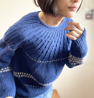 【希少】munsingwear SODEKAHO コラボ　ニット　スター　紺 PDFパターン】日本語版／Milky way sweater by Tomomi Yoshi