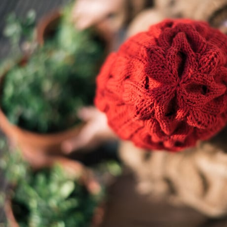 【PDF pattern】En.／Snowy Flower Hat by Midori Hirose