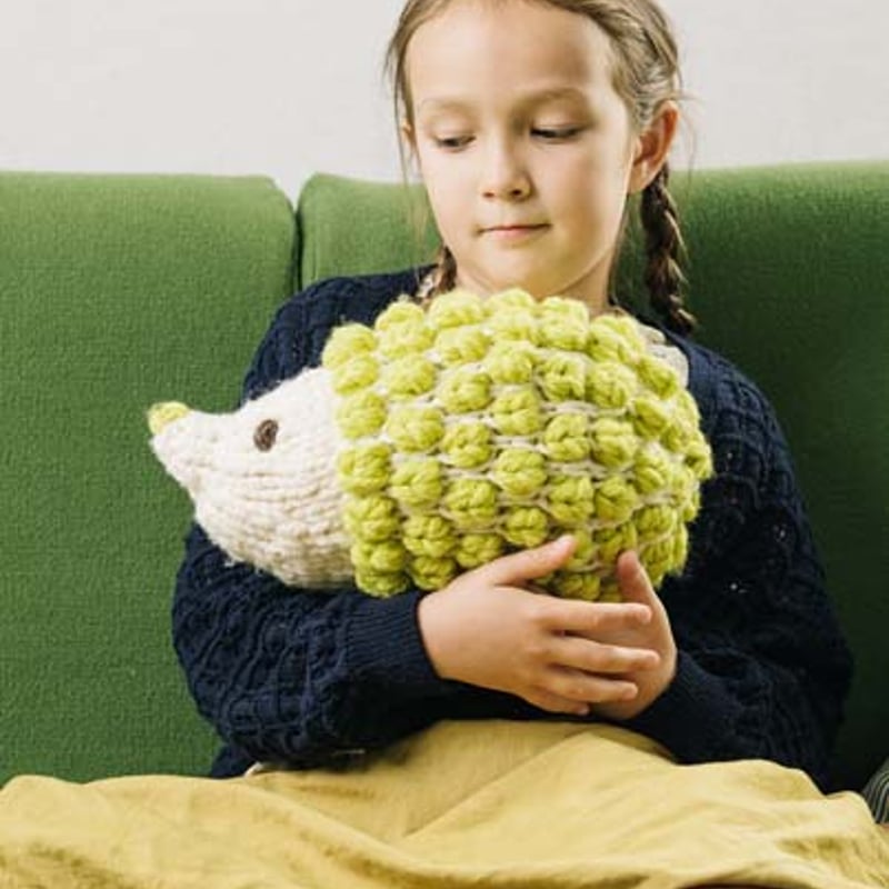 PDFパターン】Scrap Yarn Hedgehog 余り糸で編むポップコーン模様の