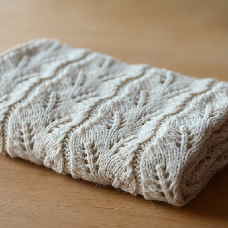 PDFパターン】Leaves 葉っぱの模様のブランケット＆ショール by Midori