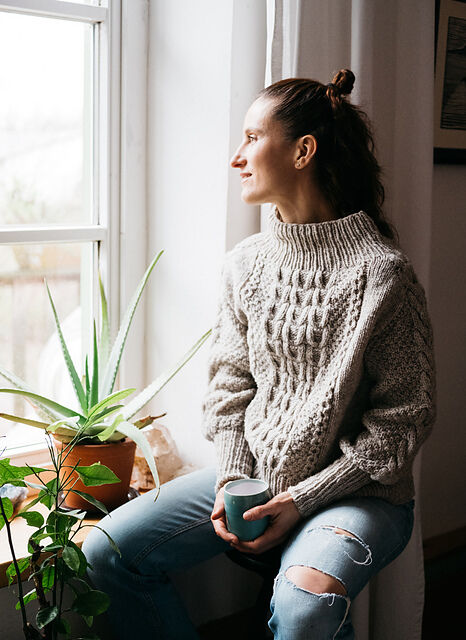 専用【新品タグ付き】S.Moritz 雪の結晶柄タートルネックニット　48 WOMEN】【ウォッシャブル】ノルディック柄裏付き ニット