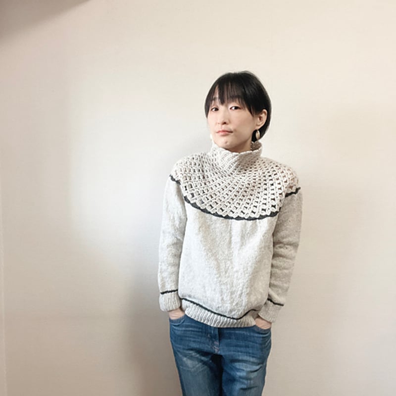 BULL ページ 変則二重編み PDFパターン】日本語版／Link Sweater by Tomomi Yoshimoto