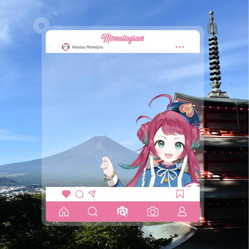 SNS風アクリルカード（宝灯桃汁と一緒に撮影ができる
