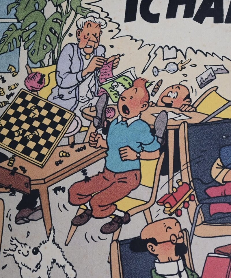 TINTIN コミックアート 木製フレーム TINTIN コミックアート 木製フレーム TINTIN コミックアート