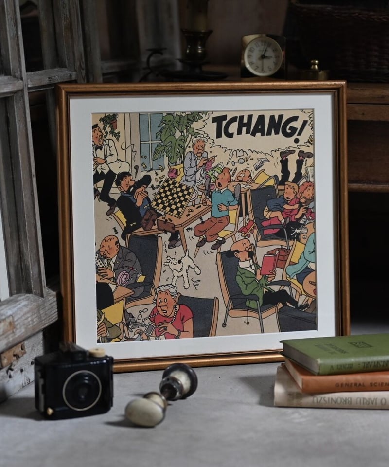 TINTIN コミックアート 木製フレーム
