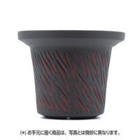 北川和喜 リム深高台植木鉢 黒単色 削り | HACHIYA