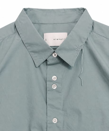 Silk Protein Hand-Stitched Short Sleeve Shirt NAVY